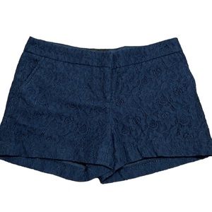Navy High Waisted Lace Shorts